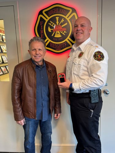 VFR Foundation founder Dave Knott and Highland Heights Fire Department assistant chief William Bernard